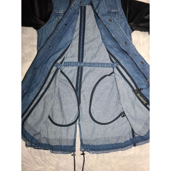 NWT|BLANK NYC Mixed Media Denim Zippered Parka Jacket, SMALL - Picture 9 of 12